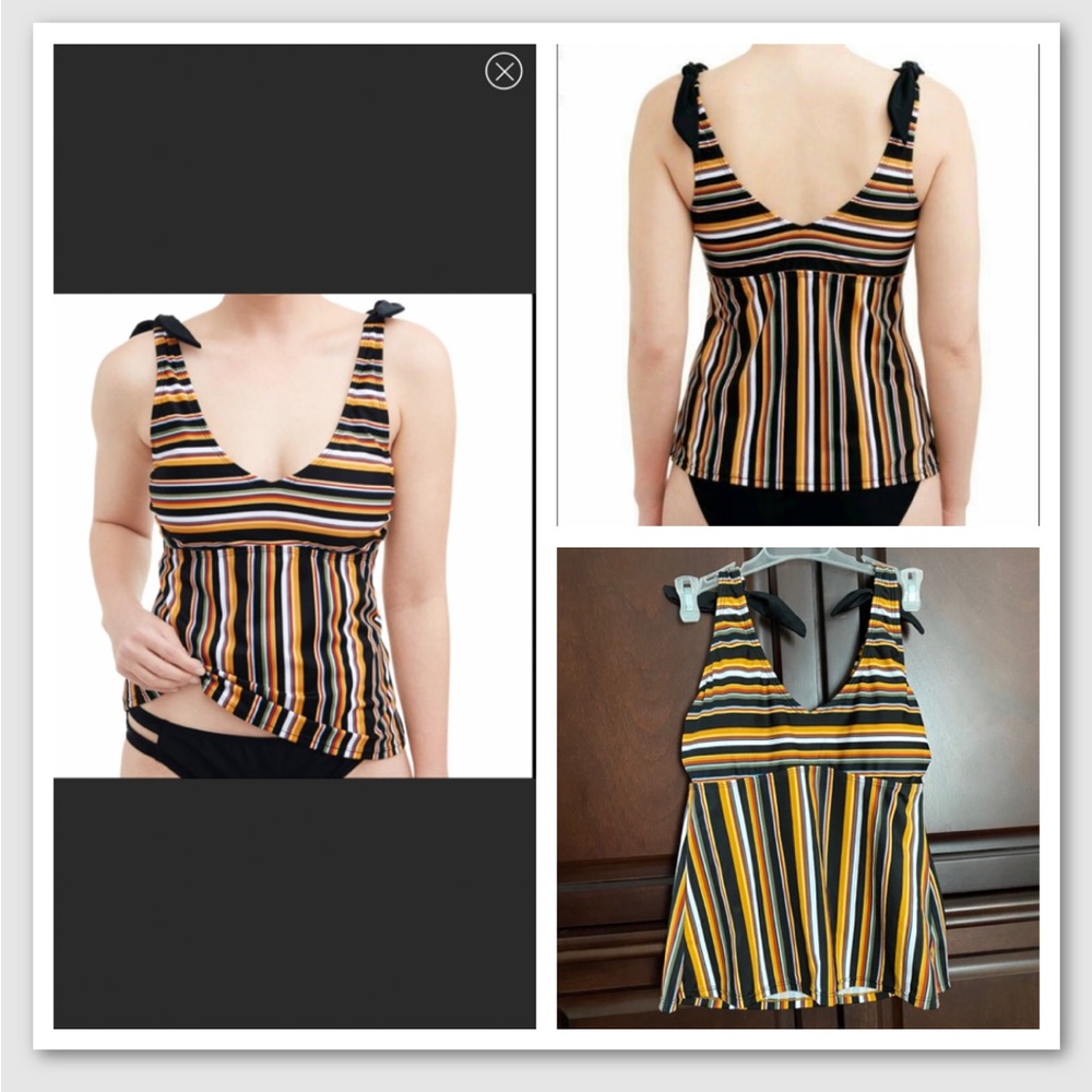 Time and Tru Women's Spirit Stripe Tankini Top S